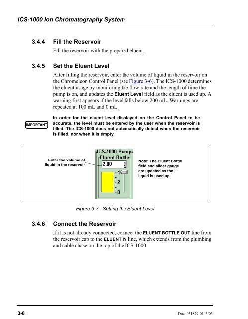 ICS-1000 Ion Chromatography System Operator's Manual