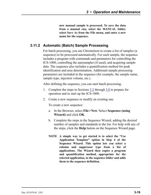 ICS-1000 Ion Chromatography System Operator's Manual