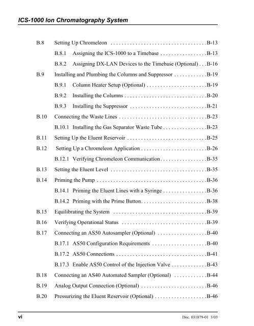 ICS-1000 Ion Chromatography System Operator's Manual