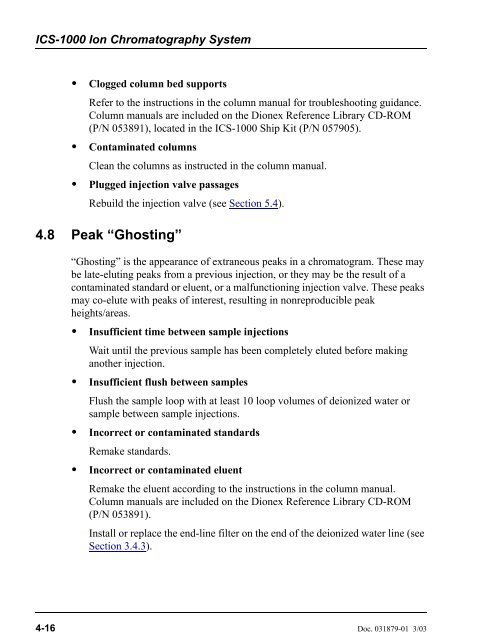 ICS-1000 Ion Chromatography System Operator's Manual