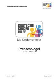 Pressespiegel - Deutsche Kinderhilfe