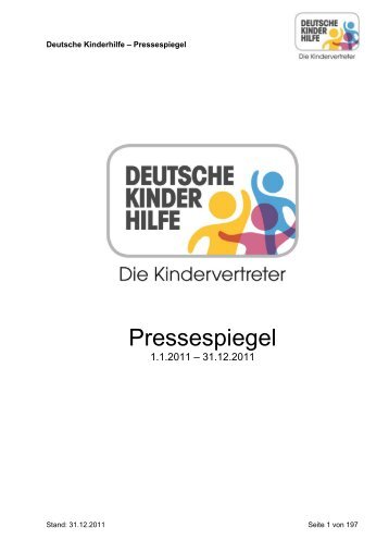 Pressespiegel - Deutsche Kinderhilfe