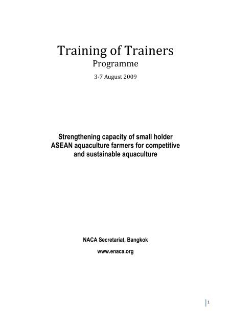 Training of Trainers - Library - Network of Aquaculture Centres in ...