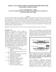 Nickel/Palladium Surface Finish, Semiconductor Packaging - SMTA