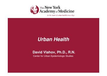 Components of Urban Health - EPI 2008