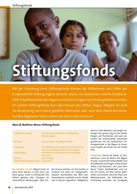 Jahresbericht Stiftung 2003 (1,4 MB) - Kindernothilfe