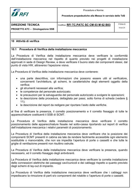 Sotto Sistema di Bordo Sistema Controllo Marcia Treno - Trenitalia