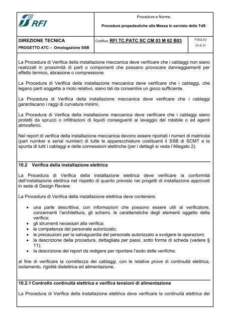 Sotto Sistema di Bordo Sistema Controllo Marcia Treno - Trenitalia