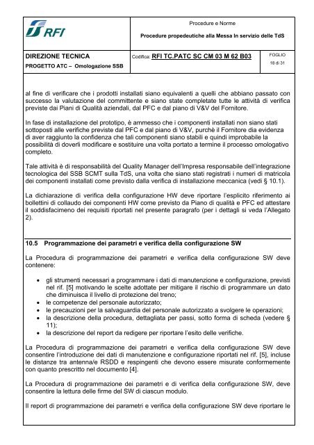 Sotto Sistema di Bordo Sistema Controllo Marcia Treno - Trenitalia