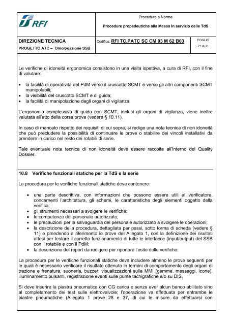 Sotto Sistema di Bordo Sistema Controllo Marcia Treno - Trenitalia