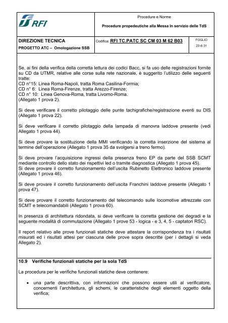 Sotto Sistema di Bordo Sistema Controllo Marcia Treno - Trenitalia