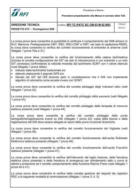 Sotto Sistema di Bordo Sistema Controllo Marcia Treno - Trenitalia