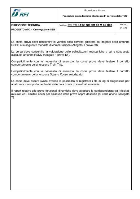 Sotto Sistema di Bordo Sistema Controllo Marcia Treno - Trenitalia