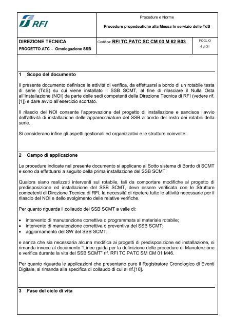 Sotto Sistema di Bordo Sistema Controllo Marcia Treno - Trenitalia