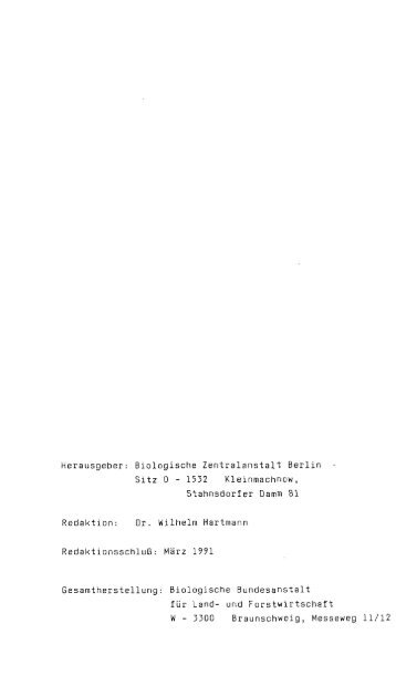 Herausgeber: Biologische Zentralanstalt Berlin Sitz 0 - 1532 ...