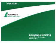 Lafarge Pakistan - Lahore Stock Exchange