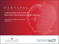 Understanding Drug Screens & PharmCAS Drug Screening ... - AACP