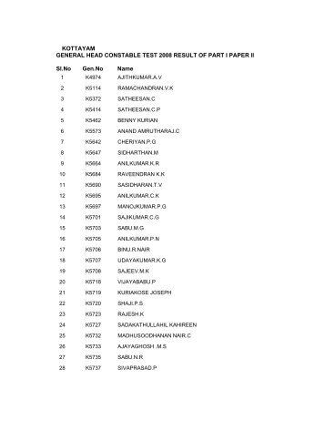 part i paper ii - Kerala Police