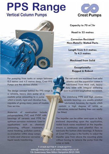 PPS Range Datasheet - Process Pumps