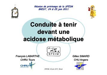 Conduite Ã  tenir devant une acidose mÃ©tabolique (PDF) - SFEIM