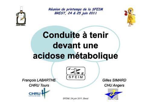Conduite Ã tenir devant une acidose mÃ©tabolique (PDF) - SFEIM