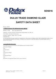 Download PDF safety datasheet SDS616 for Dulux Trade Diamond ...