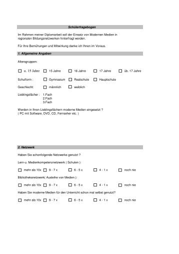 Fragebogen Lehrer