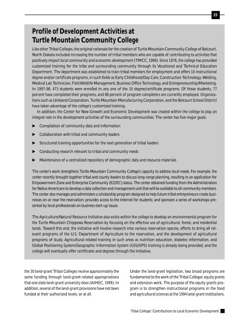 Tribal College Contributions to Local Economic Development