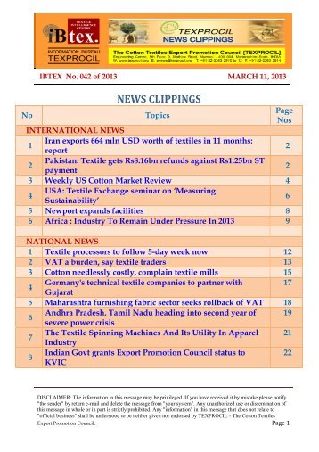 Texprocil News4 - Handloom Export Promotion Council