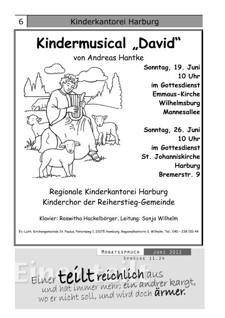 Gemeindebrief fÃ¼r Juni bis August 2011 - St. Petrus â Hamburg ...