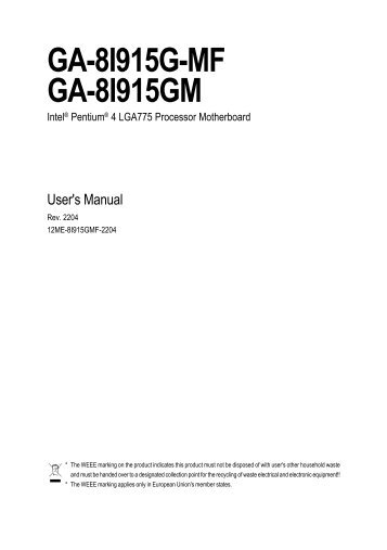 GA-8I915G-MF GA-8I915GM - GIGABYTE