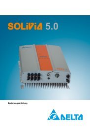 DELTA Solivia 5.0: Bedienungsanleitung und Zertifikat - BayWa r.e.