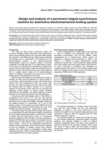 Design and analysis of a permanent magnet synchronous machine ...