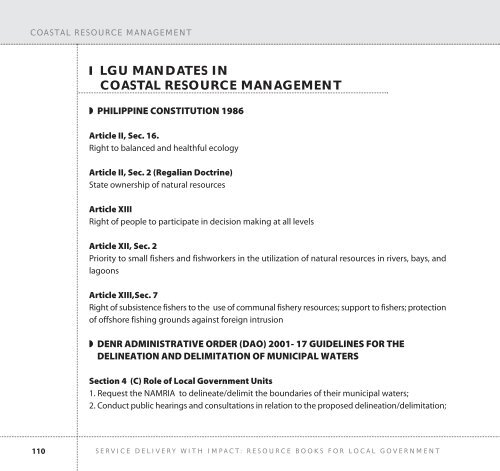 Coastal Resource Management - LGRC DILG 10