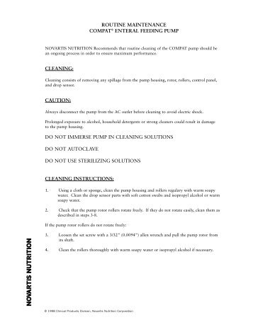 Compat 199235 Routine Maintenance Instructions