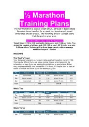 1/2 marathon training plan