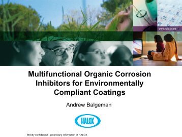 Multifunctional Organic Corrosion Inhibitors for ... - Halox