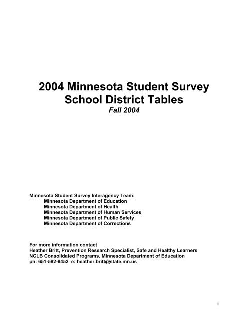 2004 Minnesota Student Survey - SPPS District ... - Data Center