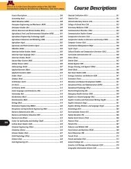 CoursesâA through G and course numbers and symbols key