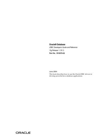 Oracle Database JDBC Developer's Guide and Reference - Stanford ...