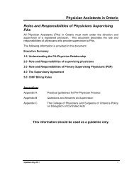 Roles and Responsibilities of Physicians Supervising PAs - Ontario ...