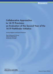 Collaborative Approaches to 14-19 Provision - Communities and ...