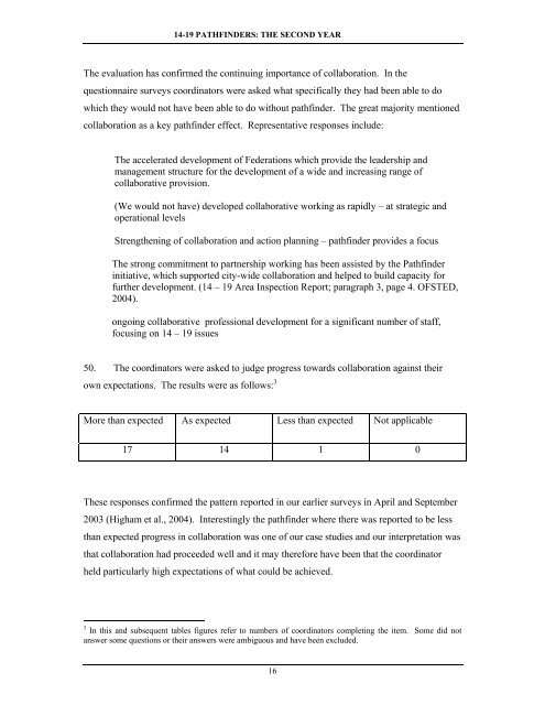 Collaborative Approaches to 14-19 Provision - Communities and ...