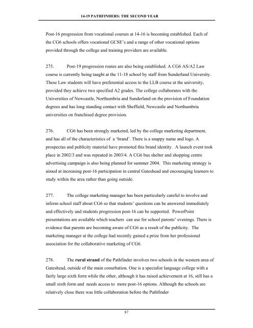 Collaborative Approaches to 14-19 Provision - Communities and ...