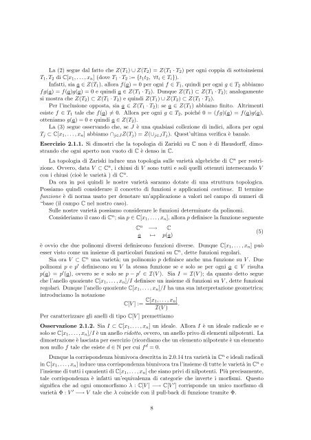 Il Teorema degli zeri di Hilbert e la geometria algebrica