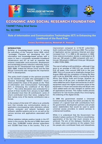 ECONOMIC AND SOCIAL RESEARCH FOUNDATION - TAKNET