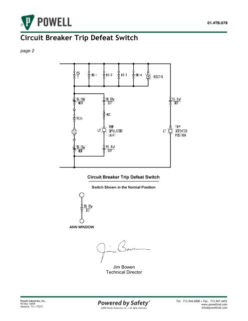 Circuit Breaker Trip Defeat Switch - Powell Industries, Inc.