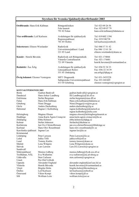 Nummer 4, 2003 - Svenska SjukhusFysikerFÃ¶rbundet