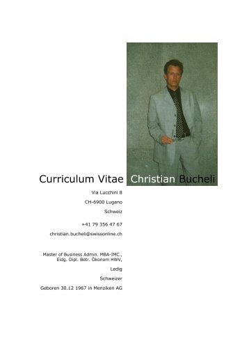 Curriculum Vitae Christian Bucheli