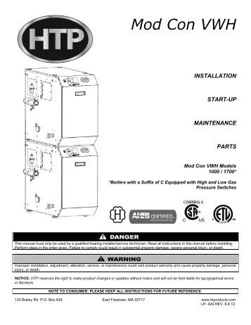 Download Installation Manual (.pdf) - Heat Transfer Products, Inc